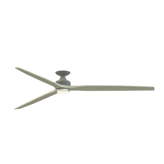 Fanimation Spitfire 96in 3-Light Flush Ceiling Fan | Antique Graphite and Light Oak Wood | Covered Patio & Sunroom | Model FPD6721BAGP-96LO-DWLK-F