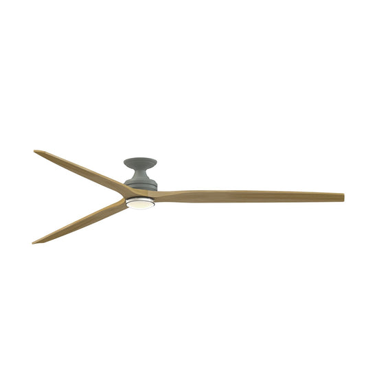 Fanimation Spitfire 96in Flush 1-Light Ceiling Fan | Antique Graphite and Natural Buttonwood | Covered Patio & Low | Model FPD6721BAGP-96N-DWLK-F