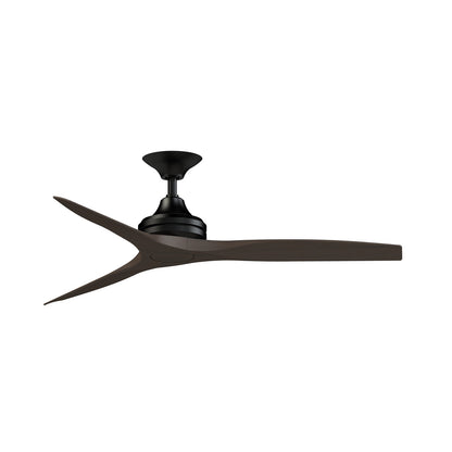 Fanimation Spitfire 54in Downrod Smart Ceiling Fan | Black and Dark Walnut Buttonwood Blades | Covered Patio & Living Room | Model FPD6721BBL-54DWA