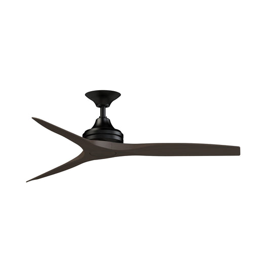 Fanimation Spitfire 54in Downrod Smart Ceiling Fan | Black and Dark Walnut Buttonwood Blades | Covered Patio & Living Room | Model FPD6721BBL-54DWA