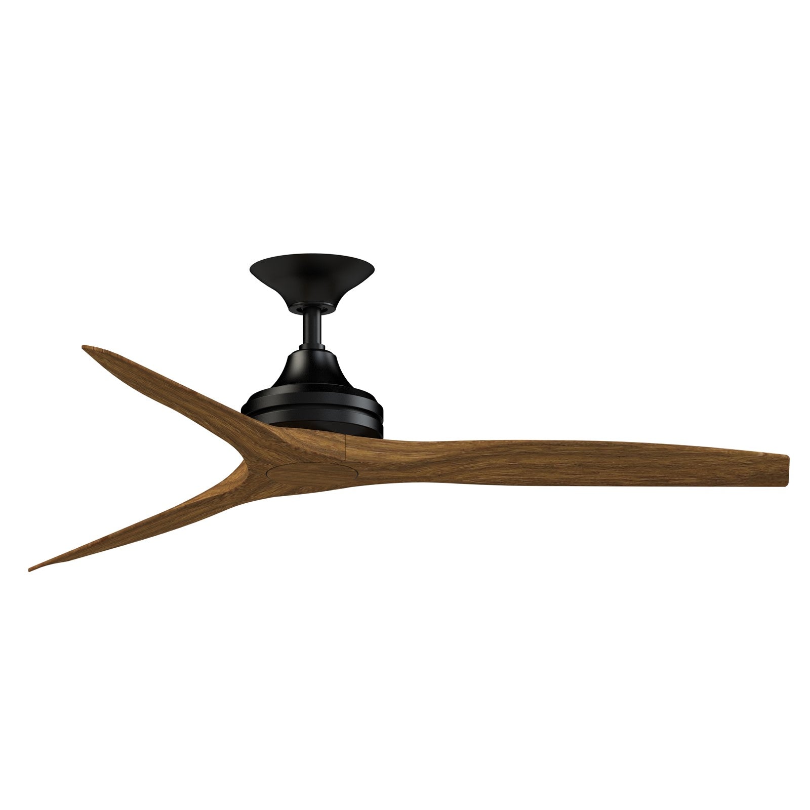 Fanimation Spitfire DC Custom 54in Smart Ceiling Fan | Black and Koa | Covered Patio & Bedroom | 54 x 54 x 19.69 in | Model FPD6721BBL-54K