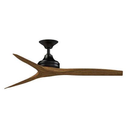 Fanimation Spitfire DC Custom 54in Smart Ceiling Fan | Black and Koa | Covered Patio & Bedroom | 54 x 54 x 19.69 in | Model FPD6721BBL-54K