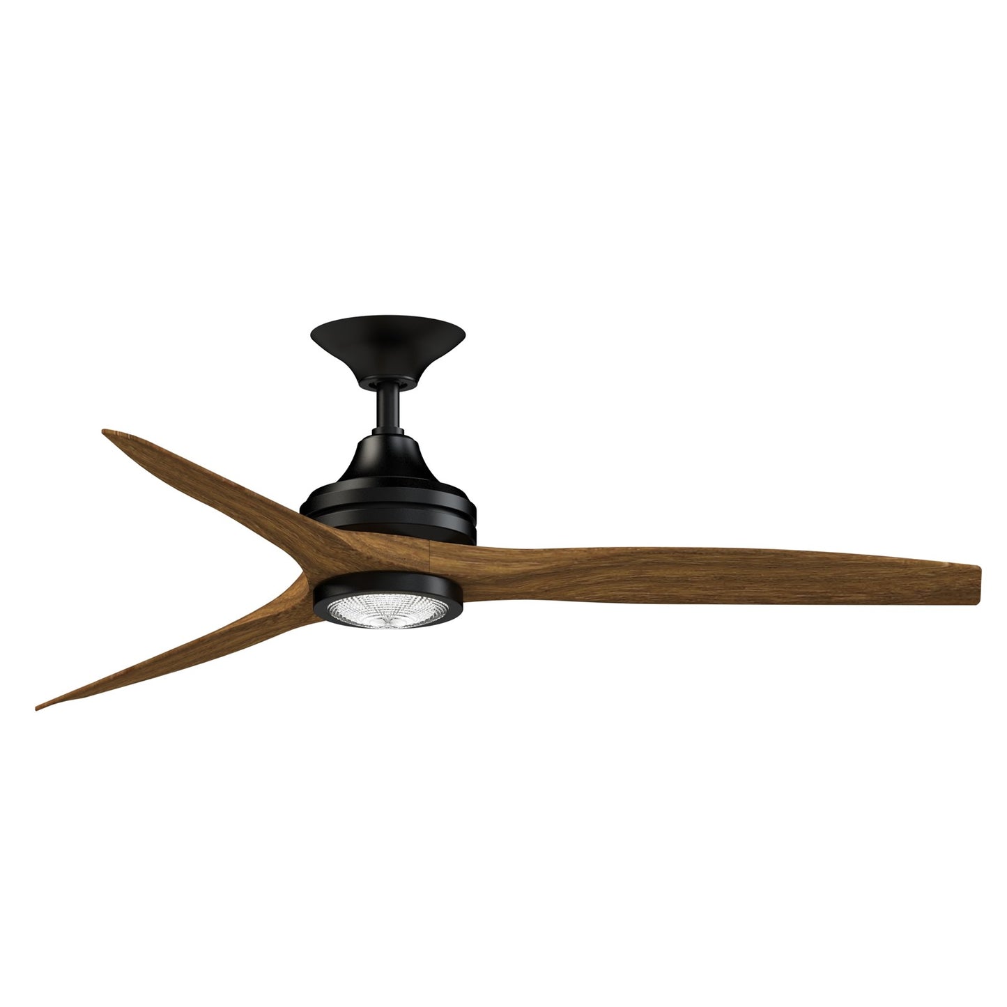 Fanimation Spitfire DC Custom 54in 1-Light Ceiling Fan | Black and Koa Wood Blades | Covered Patio & Living Room | Model FPD6721BBL-54K-LK