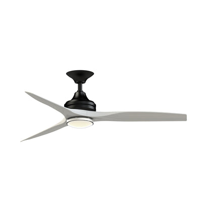 Fanimation Spitfire DC Custom 54in 1-Light Ceiling Fan | Black and Washed White Buttonwood | Covered Patio & Porch | Model FPD6721BBL-54WW-DWLK