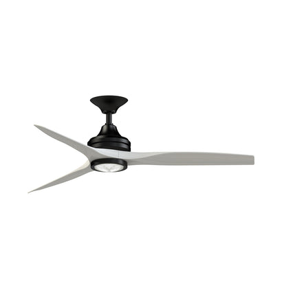 Fanimation Spitfire DC Custom 54in 1-Light Ceiling Fan | Black and Washed White Buttonwood | Covered Patio & Porch | Model FPD6721BBL-54WW-LK