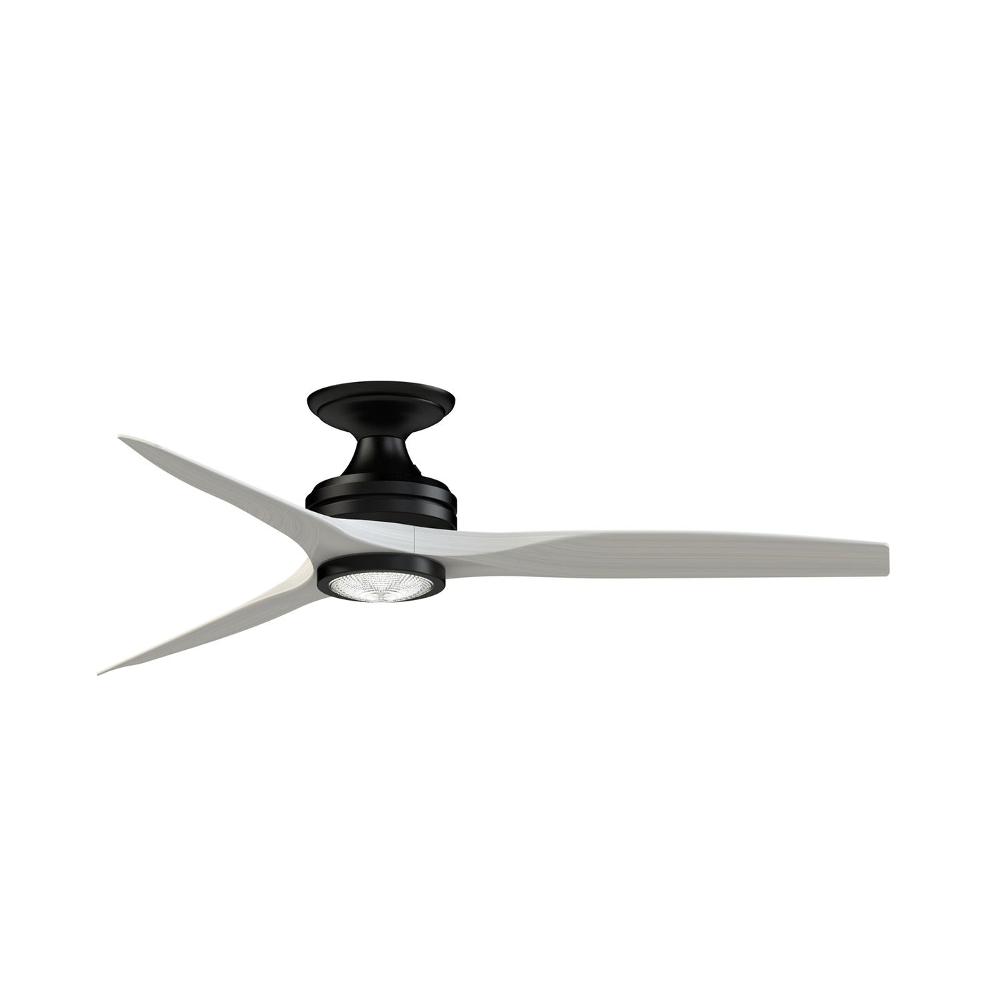 Fanimation Spitfire 54in 1-Light Ceiling Fan | Modern Black and White Washed Buttonwood | Covered Patio & Living Room | Model FPD6721BBL-54WW-LK-F