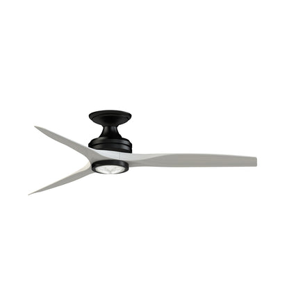 Fanimation Spitfire 54in 1-Light Ceiling Fan | Modern Black and White Washed Buttonwood | Covered Patio & Living Room | Model FPD6721BBL-54WW-LK-F