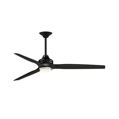 Fanimation Spitfire 64in 1-Light Ceiling Fan | Modern Black and Black Buttonwood | Covered Patio & Living Room | Model FPD6721BBL-64BL-DWLK