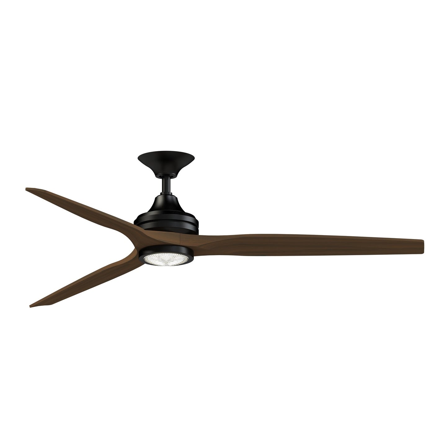 Fanimation Spitfire DC Custom 64in Smart Ceiling Fan with LED Light Kit | Black and Whiskey Wood | Covered Patio & Living | Model FPD6721BBL-64WK-LK