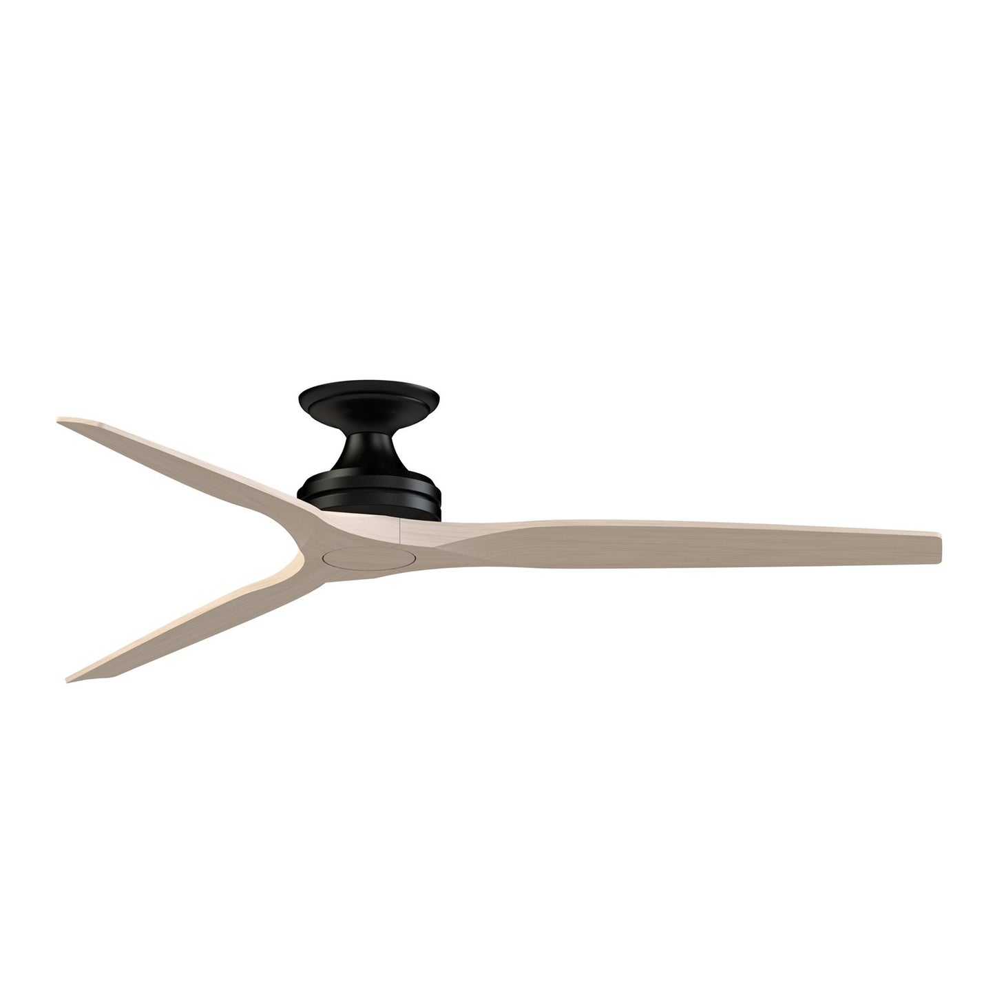 Fanimation Spitfire 64in Flush Ceiling Fan | Black and White Washed Buttonwood | Covered Patio & Living Room | Model FPD6721BBL-64WW-F