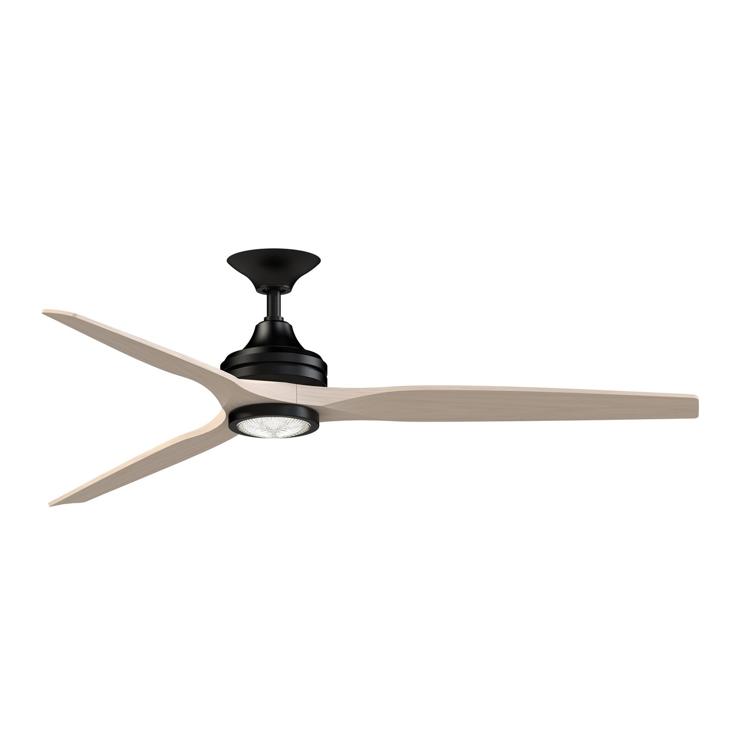 Fanimation Spitfire 64in 1-Light Ceiling Fan | Black and White Washed Buttonwood | Covered Patio & Living Room | Model FPD6721BBL-64WW-LK