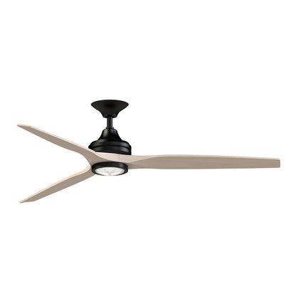 Fanimation Spitfire 64in 1-Light Ceiling Fan | Black and White Washed Buttonwood | Covered Patio & Living Room | Model FPD6721BBL-64WW-LK
