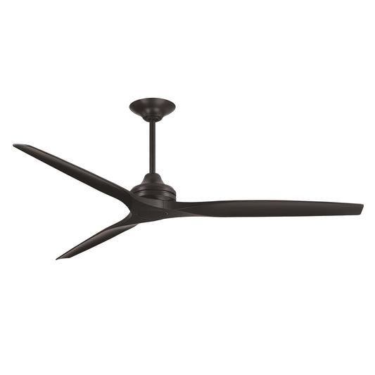 Fanimation Spitfire DC Custom 72in Ceiling Fan | Matte Black and Black Buttonwood | Covered Patio & Sunroom | Model FPD6721BBL-72BL