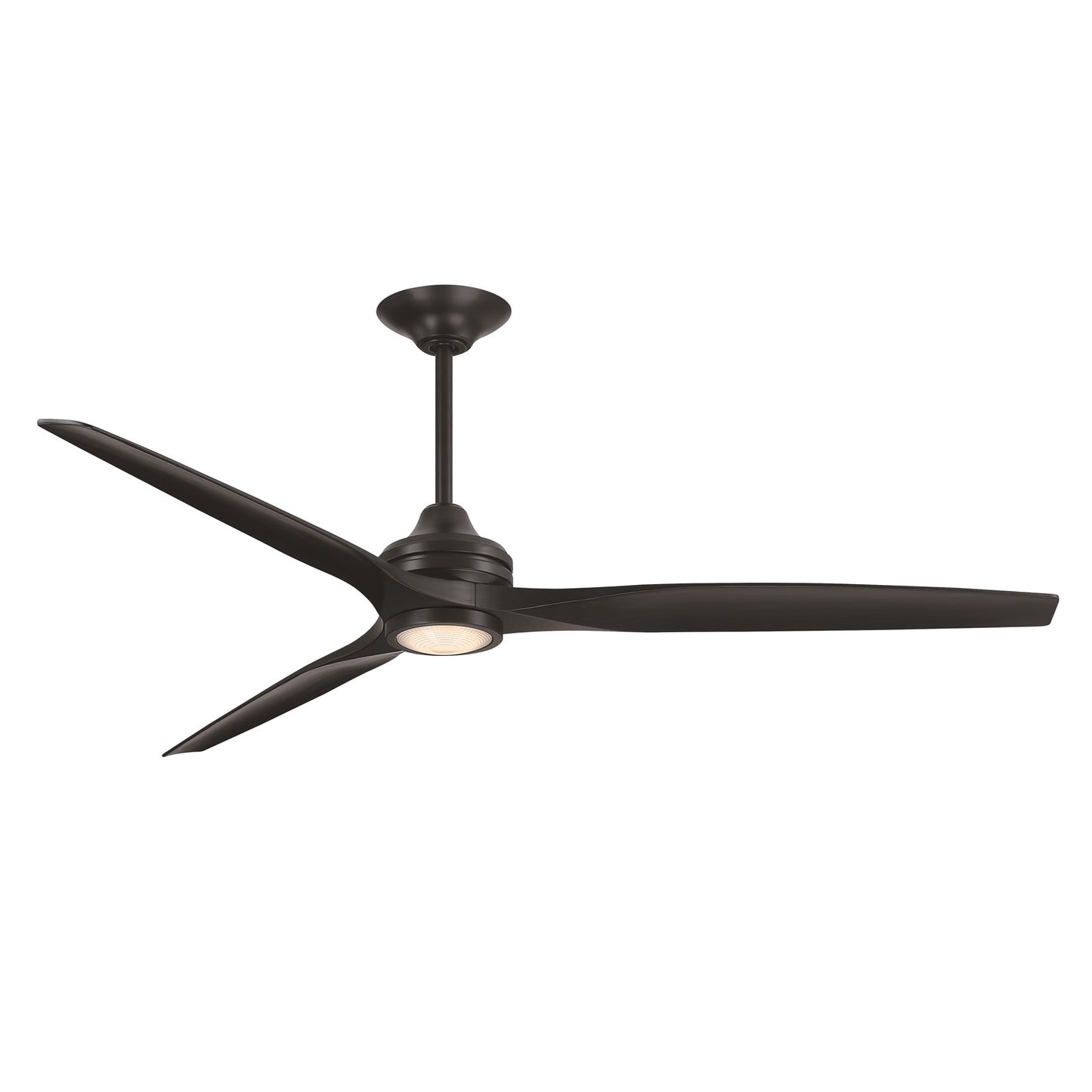 Fanimation Spitfire DC Custom 72in Ceiling Fan with LED Light Kit | Matte Black and Black Buttonwood Blades | Covered | Model FPD6721BBL-72BL-LK