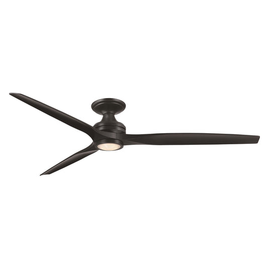 Fanimation Spitfire 72in Flush Smart Ceiling Fan | Black Motor with Black Buttonwood Blades | Covered Patio & Great Room | Model FPD6721BBL-72BL-LK-F