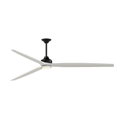 Fanimation Spitfire 72in Downrod Smart Ceiling Fan | Black Motor with Dark Walnut Buttonwood Blades | Covered Patio | Model FPD6721BBL-72DWA-DWLK