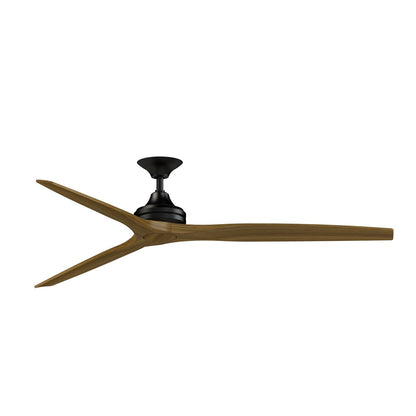 Fanimation Spitfire DC Custom 72in Downrod Smart Ceiling Fan | Black and Koa | Covered Patio & Great Room | 72 x 72 x 19.69 in | Model FPD6721BBL-72K