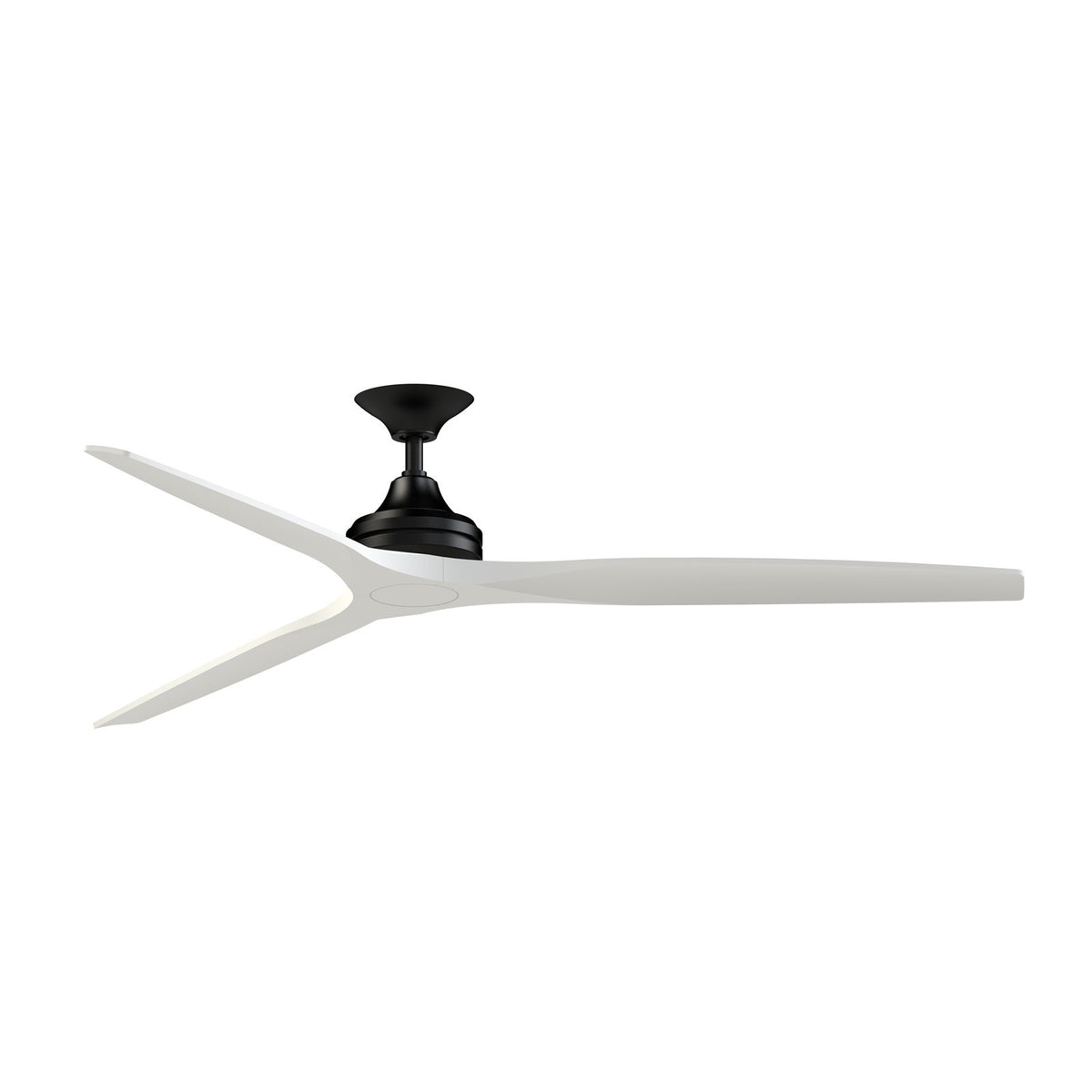 Fanimation Spitfire DC Custom 72in Smart Ceiling Fan | Black Motor with Matte White Blades | Covered Patio & Indoor Rooms | Model FPD6721BBL-72MW
