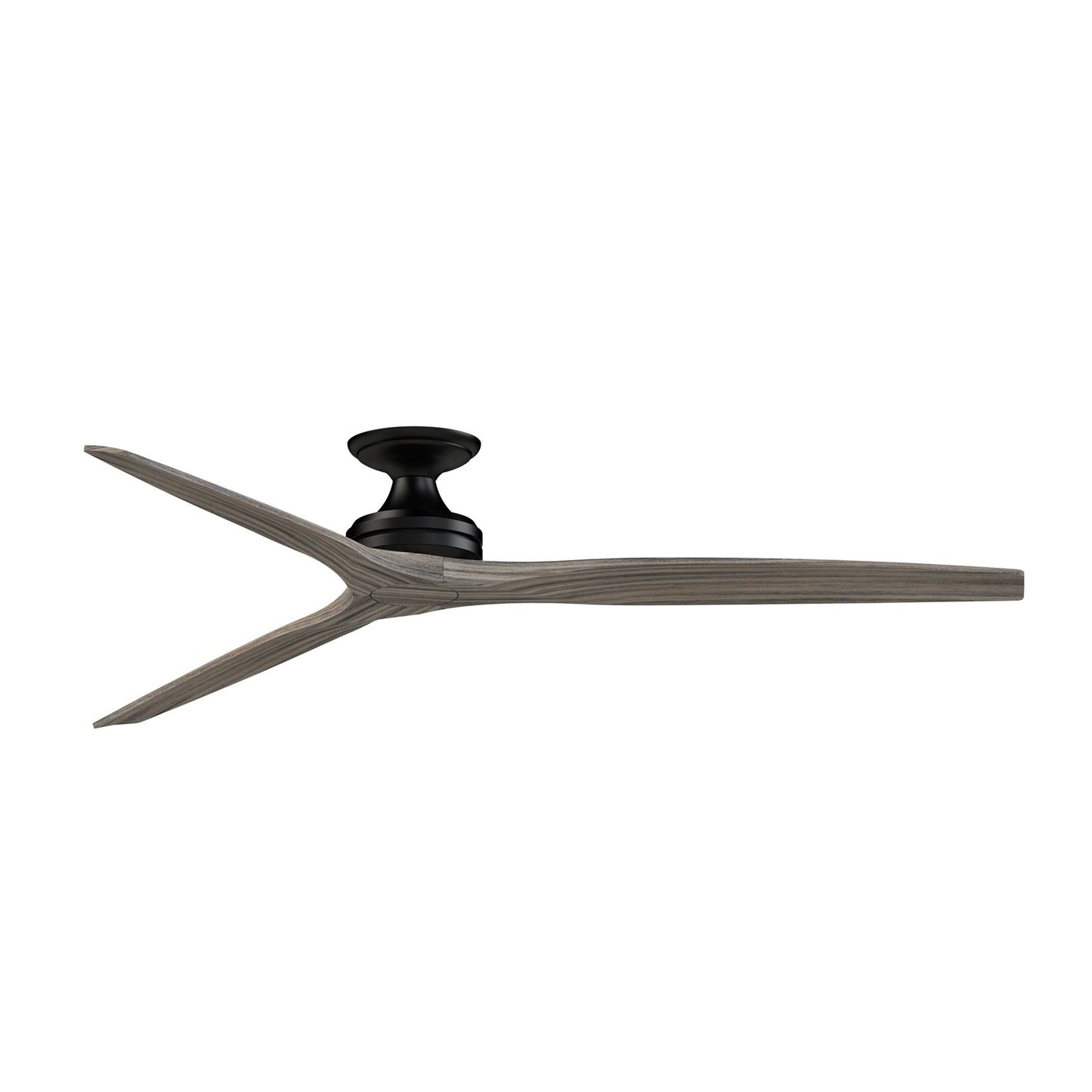 Fanimation Spitfire 72in Flush Smart Ceiling Fan | Black and Weathered Wood Buttonwood Blades | Covered Patio & Living Room | Model FPD6721BBL-72WE-F