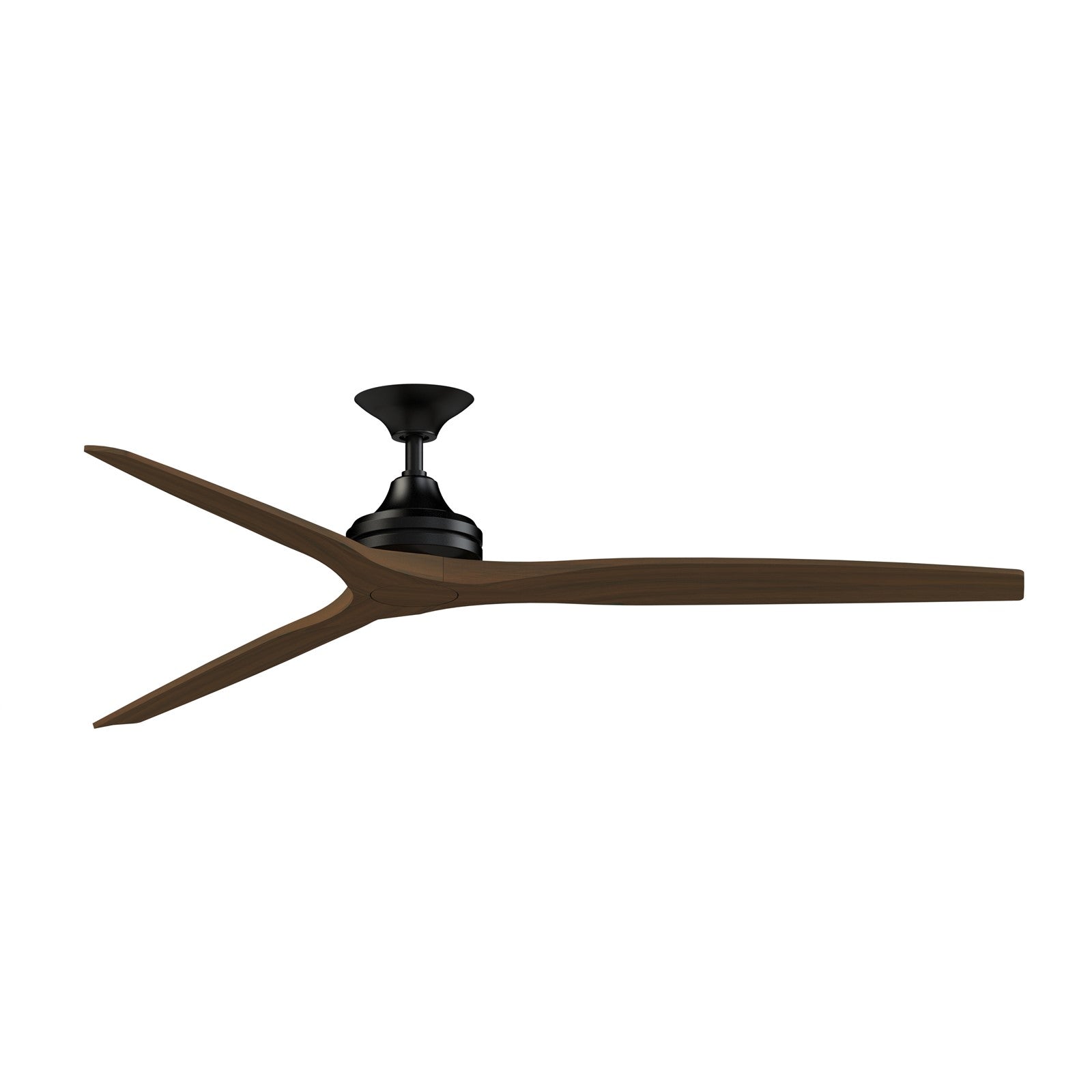 Fanimation Spitfire 72in Downrod Ceiling Fan | Black and Whiskey Wood | Covered Patio & Great Room | 72 x 72 x 19.69 in | Model FPD6721BBL-72WK