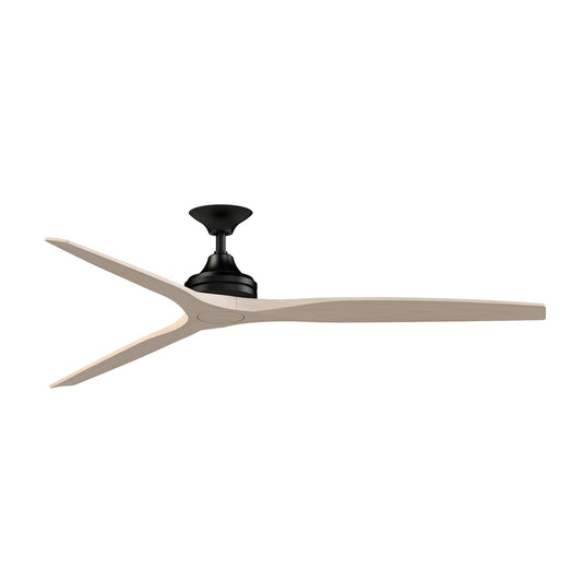 Fanimation Spitfire DC Custom 72in Smart Ceiling Fan | Matte Black and White Washed | Covered Patio & Living Room | Model FPD6721BBL-72WW