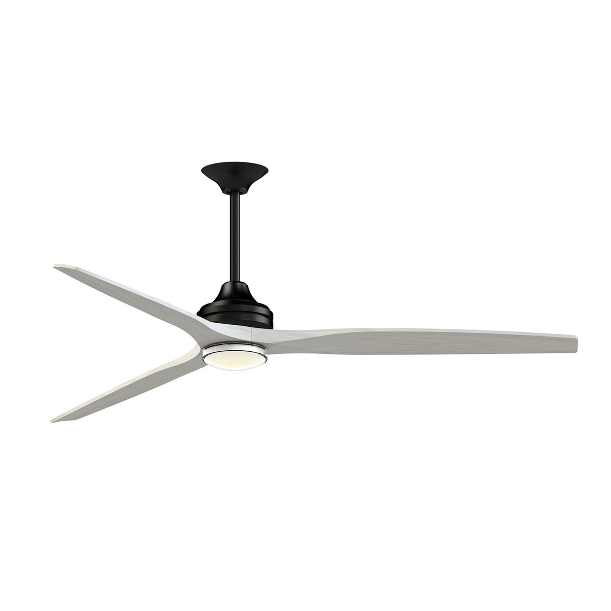 Fanimation Spitfire 72in 1-Light Smart Ceiling Fan | Black and White Washed Buttonwood | Covered Patio & Living Room | Model FPD6721BBL-72WW-DWLK