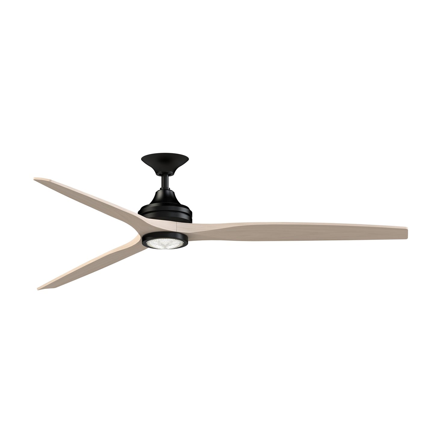 Fanimation Spitfire 72in 1-Light Smart Ceiling Fan | Black and White Washed Buttonwood | Covered Patio & Living Room | Model FPD6721BBL-72WW-LK