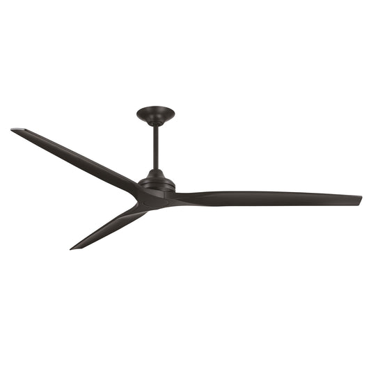 Fanimation Spitfire DC Custom 84in Ceiling Fan | Matte Black and Black Buttonwood Blades | Covered Patio & Great Room | Model FPD6721BBL-84BL