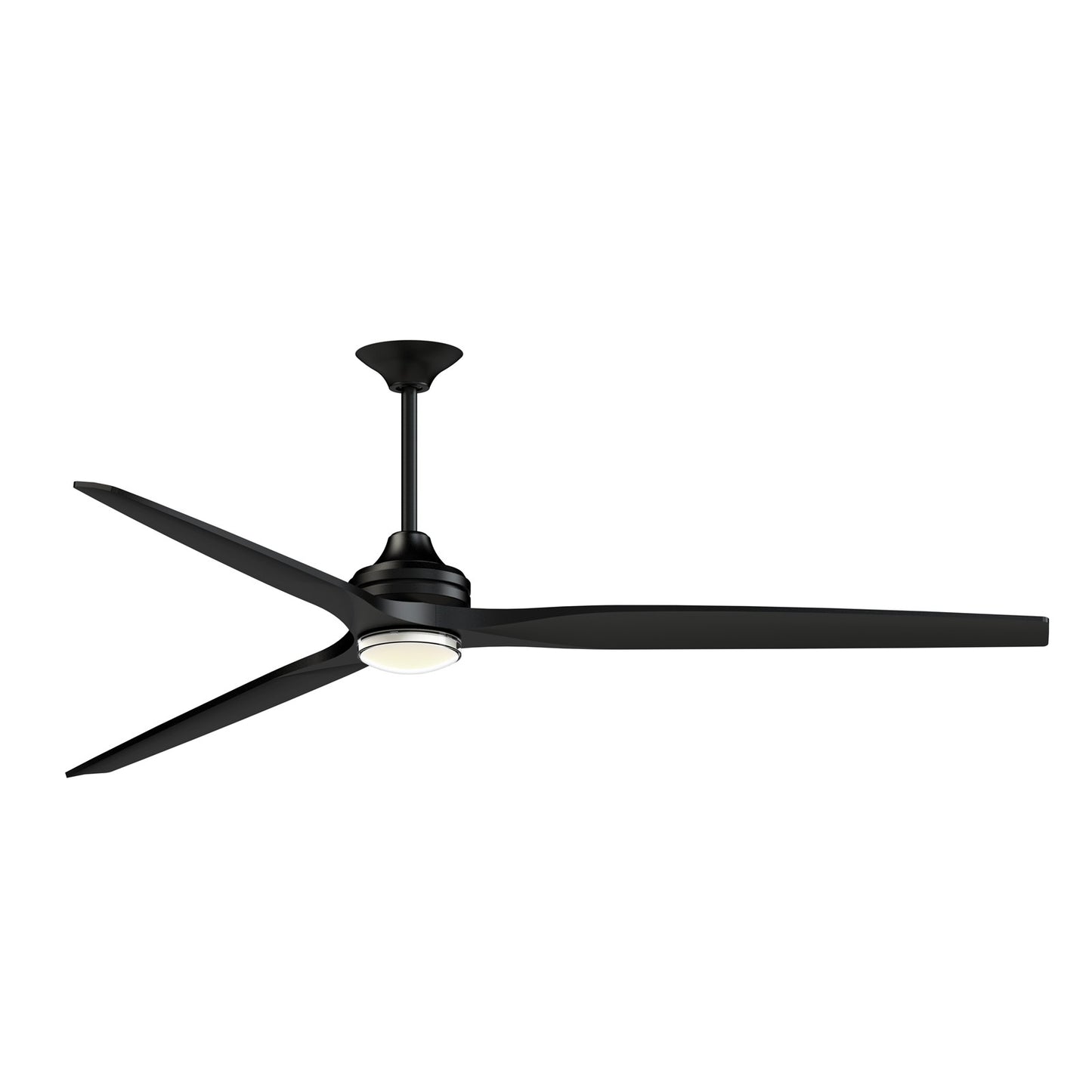 Fanimation Spitfire DC Custom 84in 1-Light Ceiling Fan | Matte Black and Black Buttonwood Blades | Covered Patio & Great | Model FPD6721BBL-84BL-DWLK