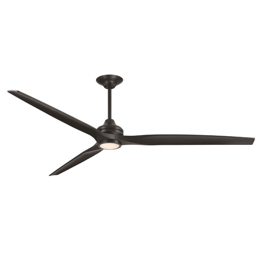 Fanimation Spitfire DC Custom 84in LED CCT Select Ceiling Fan | Black and Black Blades | Indoor & Covered Outdoor | Model FPD6721BBL-84BL-LK