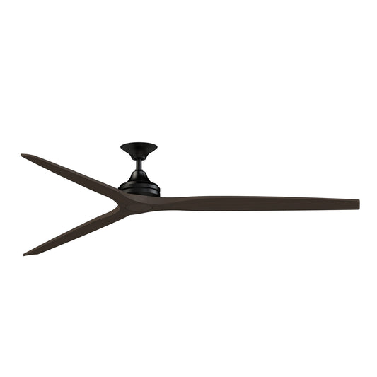 Fanimation Spitfire DC Custom 84in Downrod Smart Ceiling Fan | Black and Dark Walnut Blades | Covered Patio & Living Room | Model FPD6721BBL-84DWA