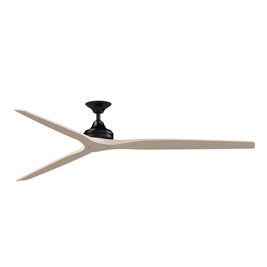 Fanimation Spitfire DC Custom 84in Downrod Smart Ceiling Fan | Black and White Washed | Covered Patio & Great Room | Model FPD6721BBL-84WW