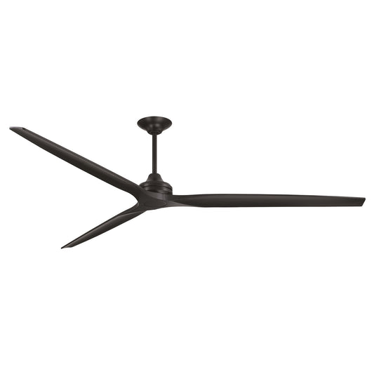 Fanimation Spitfire 96in Ceiling Fan | Black and Black Buttonwood | Covered Patio & Sunroom | 96 x 96 x 19.69 in | Model FPD6721BBL-96BL