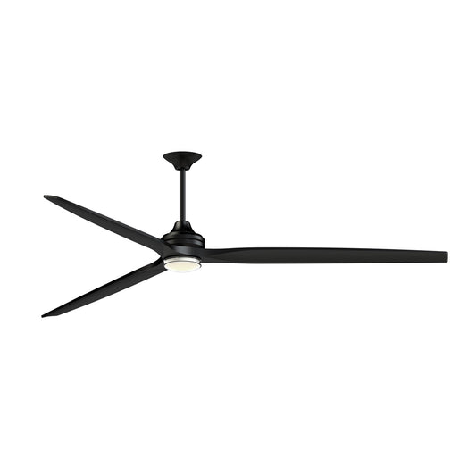 Fanimation Spitfire 96in 1-Light Ceiling Fan | Black and Black Buttonwood | Covered Patio & Sunroom | 96 x 96 x 19.69 in | Model FPD6721BBL-96BL-DWLK
