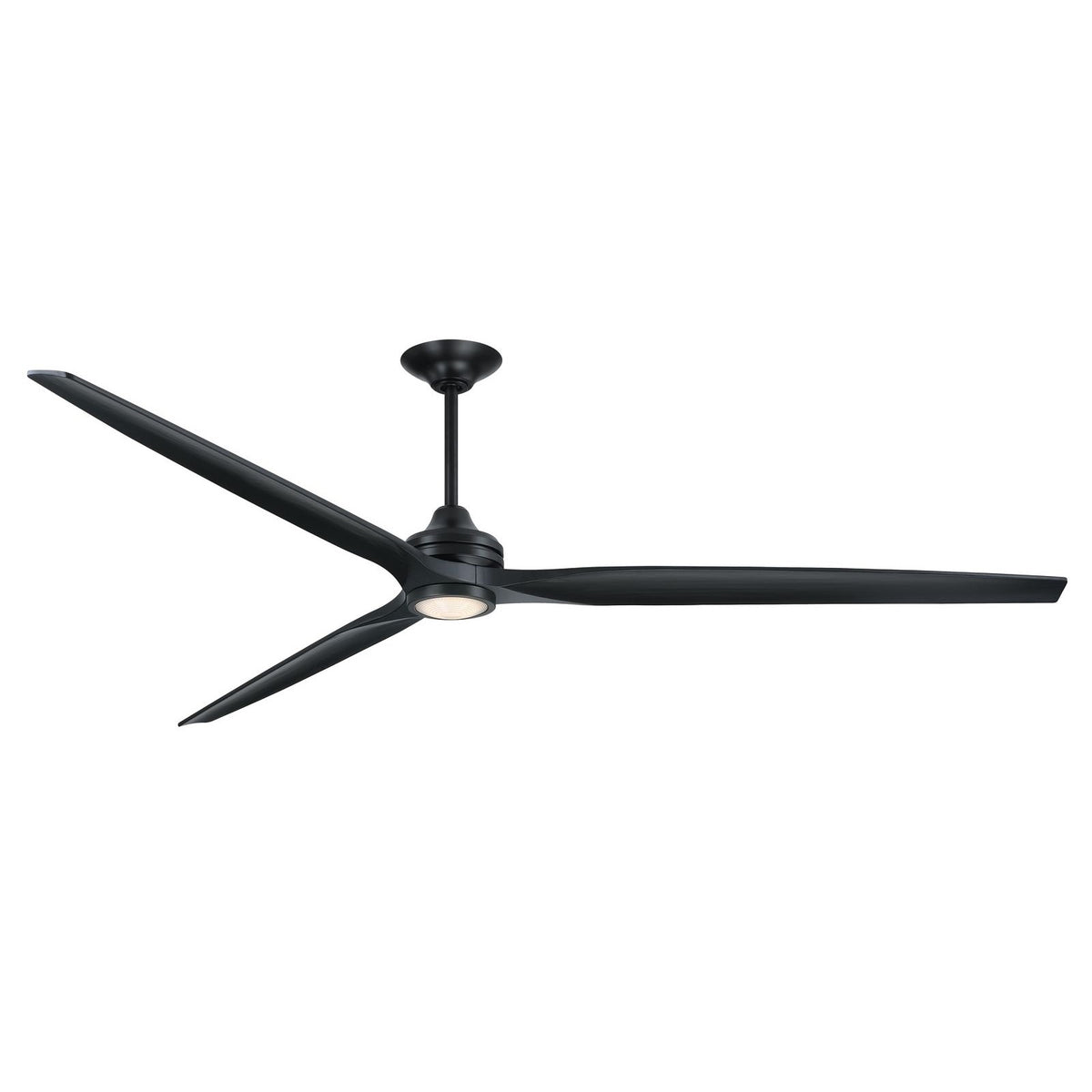 Fanimation Spitfire 96in Ceiling Fan with LED Light Kit | Modern Black and Black Buttonwood Blades | Covered Patio & Great | Model FPD6721BBL-96BL-LK