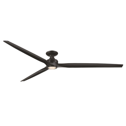 Fanimation Spitfire 96in Flush Ceiling Fan | Black and Black Buttonwood Blades | Covered Patio & Living Room | Model FPD6721BBL-96BL-LK-F