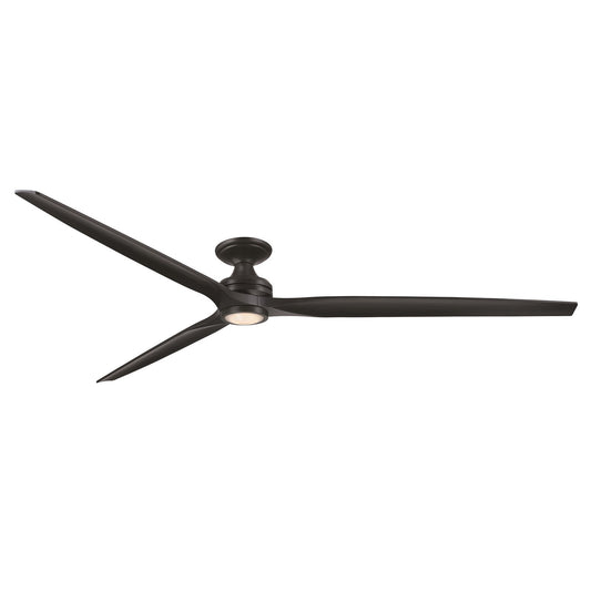 Fanimation Spitfire 96in Flush Ceiling Fan | Black and Black Buttonwood Blades | Covered Patio & Living Room | Model FPD6721BBL-96BL-LK-F