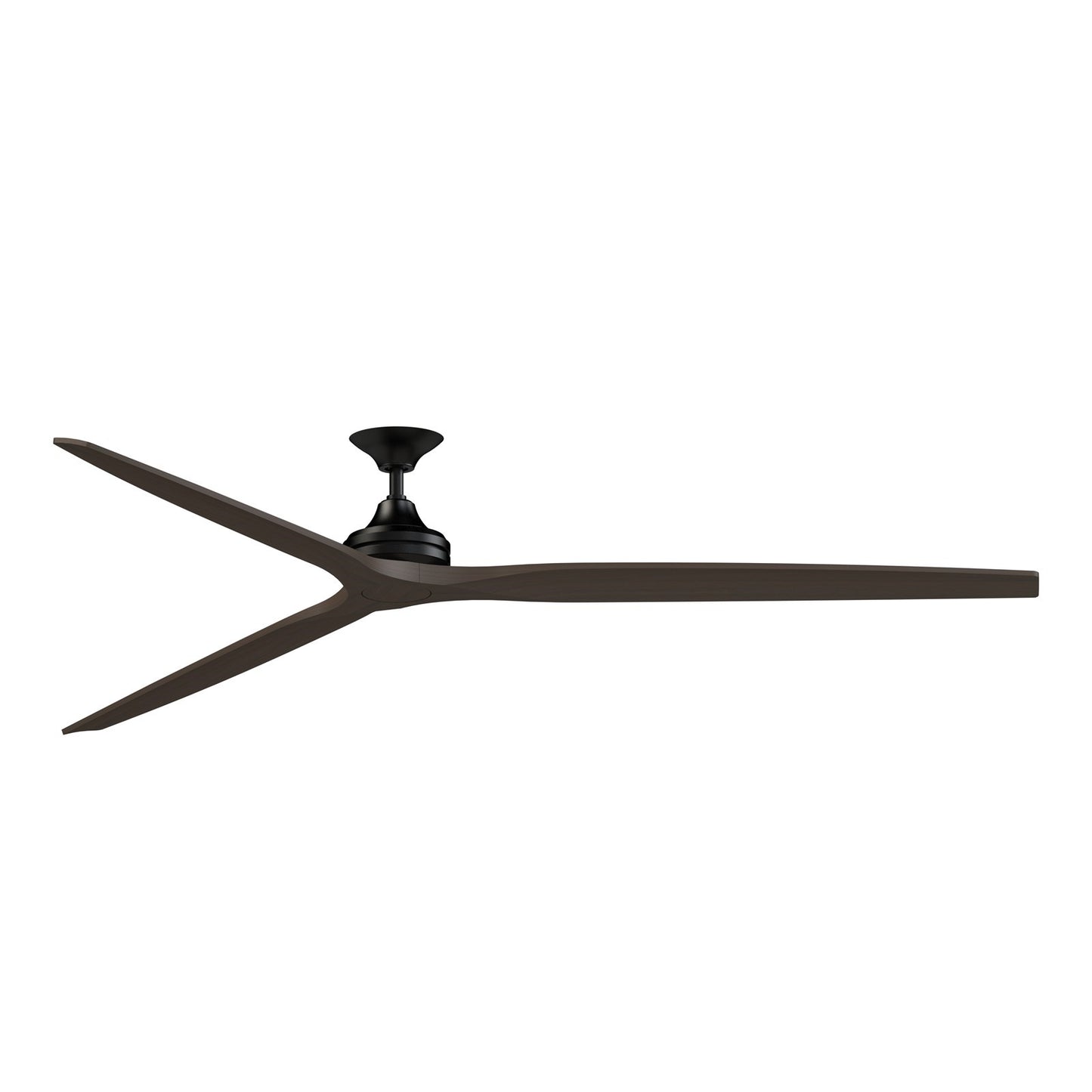 Fanimation Spitfire 96in Downrod Ceiling Fan | Black and Dark Walnut Buttonwood Blades | Covered Patio & Living Room | Model FPD6721BBL-96DWA