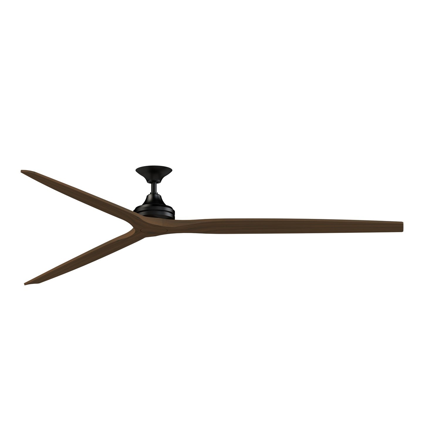 Fanimation Spitfire DC Custom 96in Downrod 1-Light Ceiling Fan | Modern Black and Whiskey Wood | Covered Patio & Great Room | Model FPD6721BBL-96WK