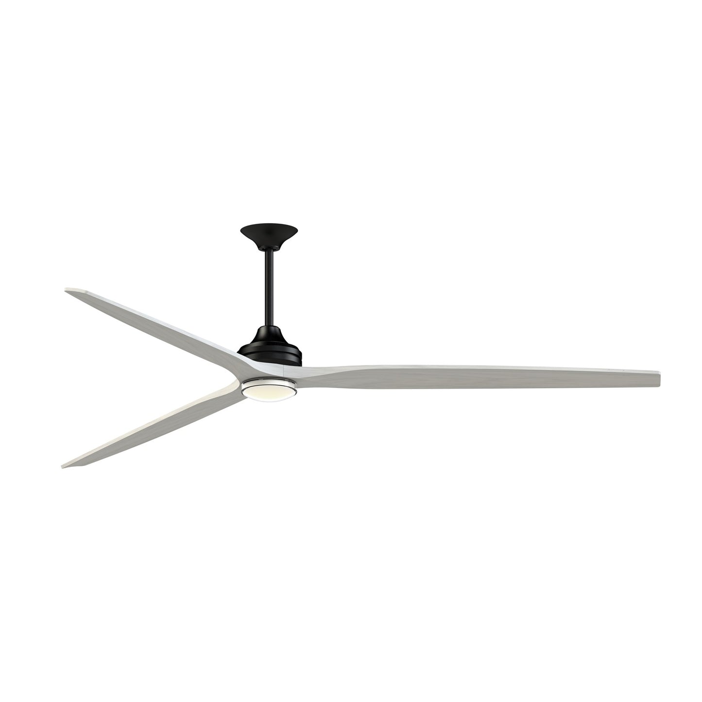 Fanimation Spitfire DC Custom 96in 1-Light Ceiling Fan | Black and White Washed Buttonwood | Covered Patio & Sunroom | Model FPD6721BBL-96WW-DWLK