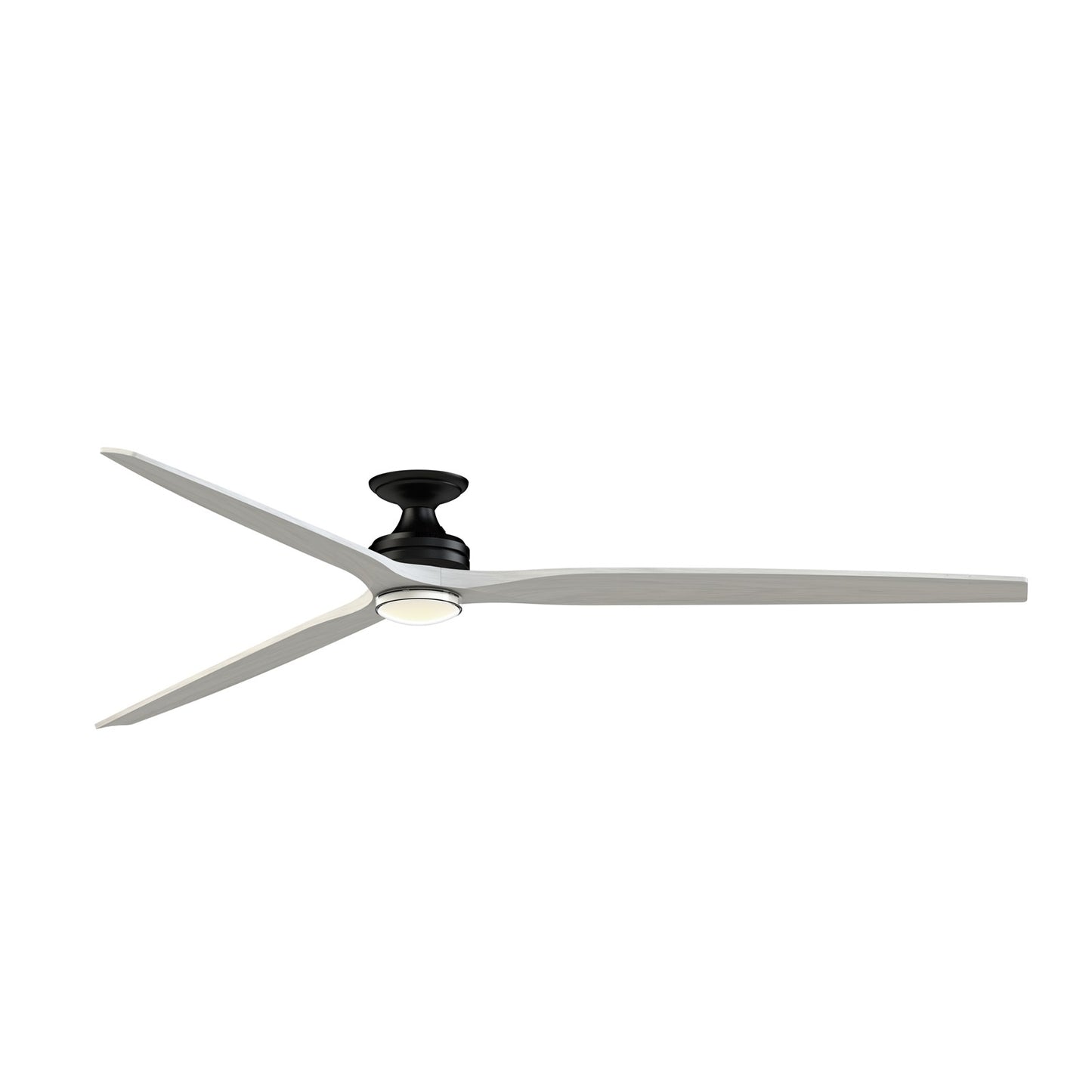Fanimation Spitfire DC Custom 96in Flush 1-Light Ceiling Fan | Black and White Washed Buttonwood | Covered Patio | Model FPD6721BBL-96WW-DWLK-F