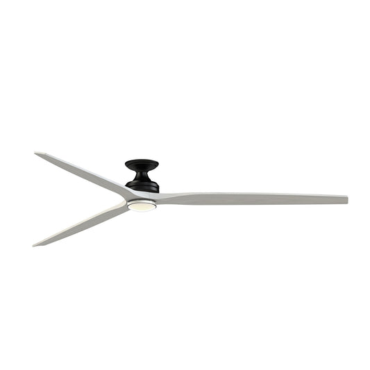 Fanimation Spitfire DC Custom 96in Flush 1-Light Ceiling Fan | Black and White Washed Buttonwood | Covered Patio | Model FPD6721BBL-96WW-DWLK-F