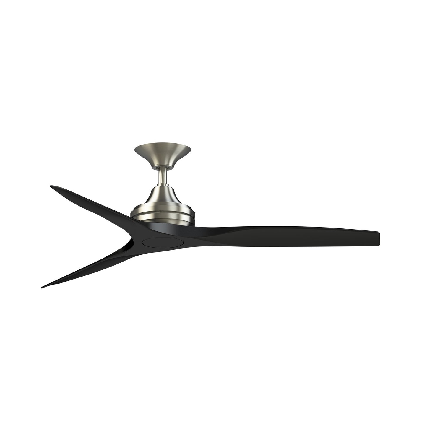 Fanimation Spitfire DC Custom 54in Ceiling Fan | Brushed Nickel and Black Buttonwood | Covered Patio & Living Room | Model FPD6721BBN-54BL