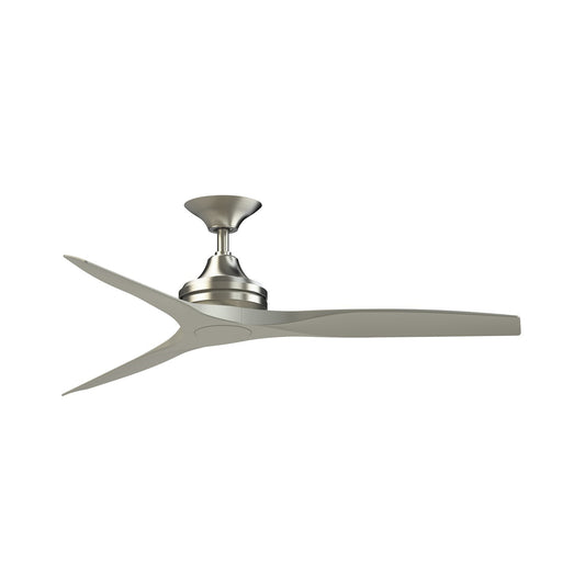 Fanimation Spitfire 54in Ceiling Fan | Brushed Nickel Motor and Brushed Nickel Buttonwood Blades | Covered Patio & Bedroom | Model FPD6721BBN-54BN