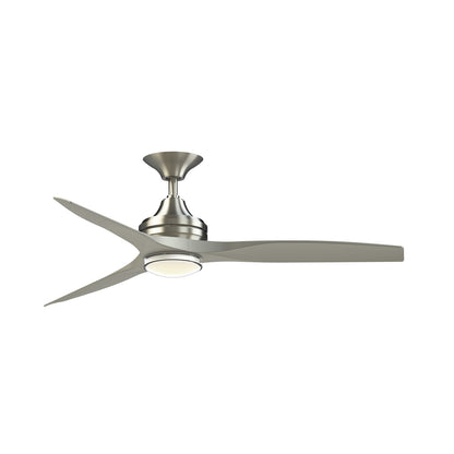 Fanimation Spitfire DC Custom 54in 1-Light Ceiling Fan | Brushed Nickel and Clear Glass | Covered Patio & Sunroom | Model FPD6721BBN-54BN-DWLK