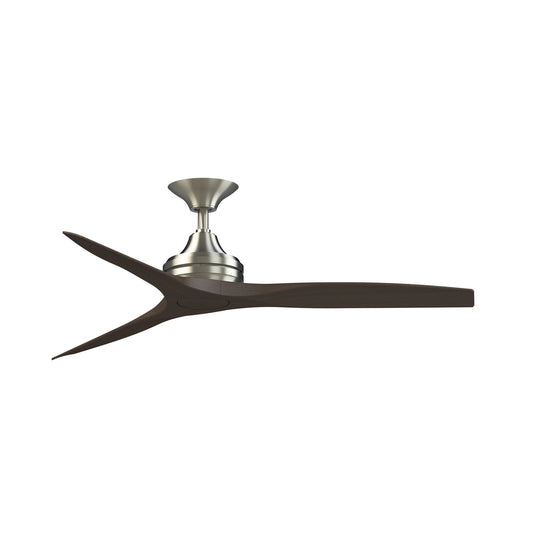 Fanimation Spitfire 54in Downrod Ceiling Fan | Brushed Nickel and Dark Walnut Blades | Covered Patio & Living Room | Model FPD6721BBN-54DWA