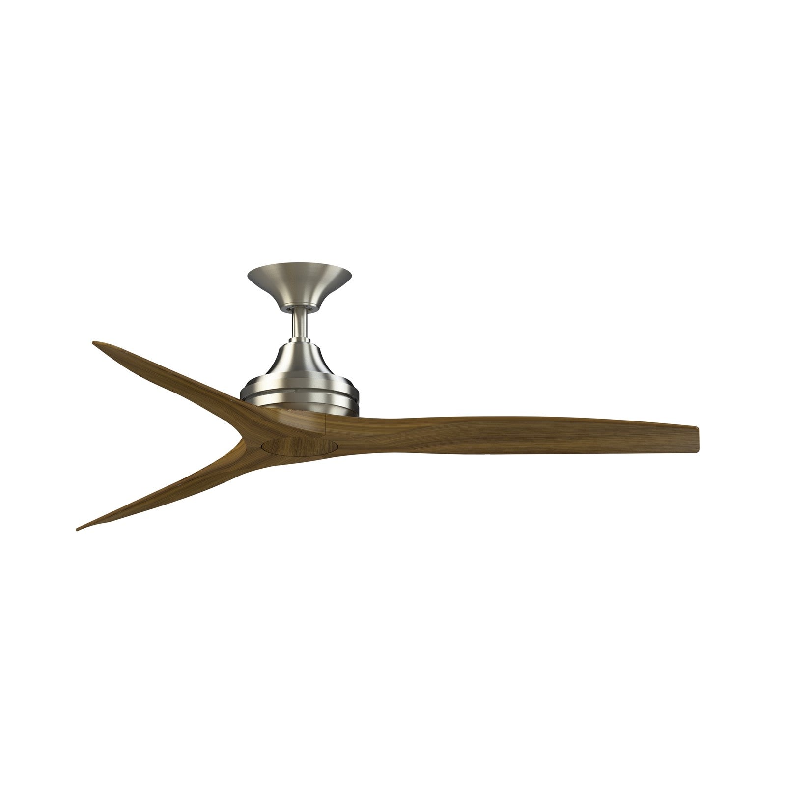 Fanimation Spitfire DC Custom 54in Downrod Indoor/Outdoor Smart Ceiling Fan | Brushed Nickel and Koa | Covered Patio & Sunroom | Model FPD6721BBN-54K