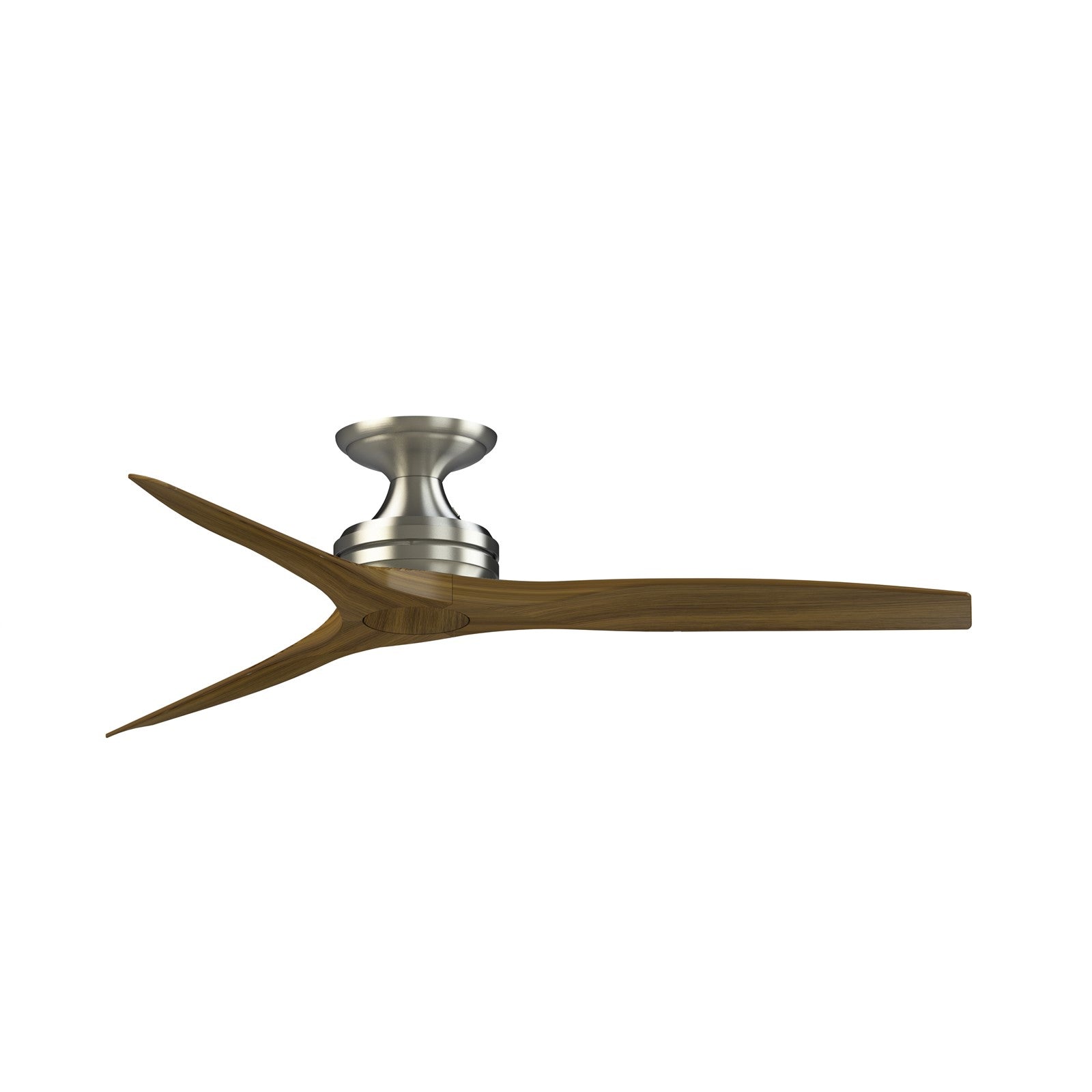 Fanimation Spitfire DC Custom 54in Flush Ceiling Fan | Brushed Nickel and Koa Wood Blades | Covered Patio & Living Room | Model FPD6721BBN-54K-F