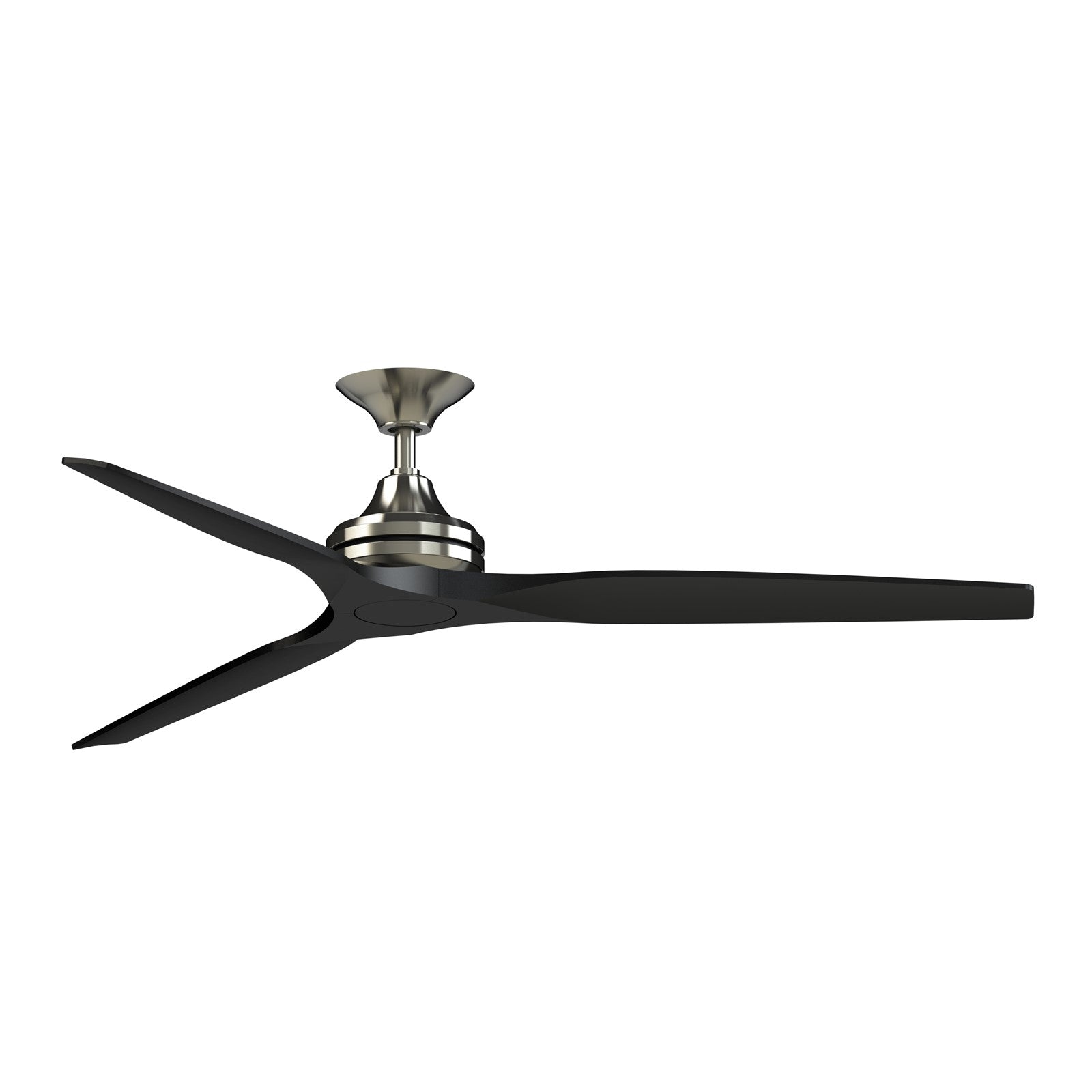 Fanimation Spitfire DC Custom 64in Ceiling Fan | Brushed Nickel and Black Buttonwood | Covered Patio & Great Room | Model FPD6721BBN-64BL