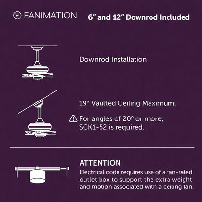 Fanimation Spitfire DC 64in 1-Light Ceiling Fan | Brushed Nickel and Black Buttonwood | Covered Patio & Living Room | Model FPD6721BBN-64BL-DWLK